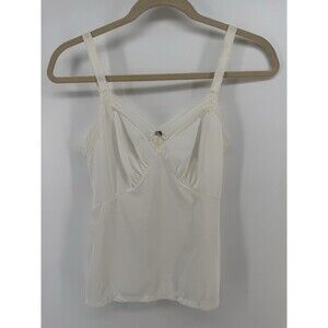 Vintage Charmode Sears Slip top Womens 34 white Lace fixed Straps Lingerie
